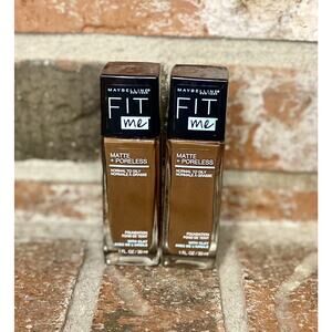 2x LOT Maybelline Fit Me Matte + Poreless Foundation 375 Java